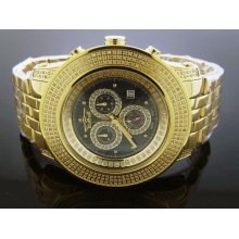 New king Master Swiss Movt Round 302 PCS Diamonds 50MM Yellow Gold Watch