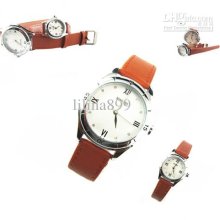 New Leather Fashion Men Pair Couple Round Quartz Woman Lady Wrist Wa