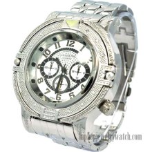 NEW MENS HIP HOP KING 2CHAINZ METAL WATCHES SILVER FACE w SILVER BAND