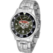 New Mexico Lobos Competitor AnoChrome Men's Watch with Steel Band and Colored Bezel