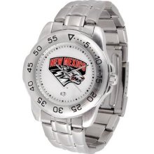 New Mexico Lobos Men's Stainless Steel Logo Watch