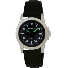 New Ravel Sports Boy's Quartz Watch With Black Dial Analogue Display And Black Silicone Strap R1535.11