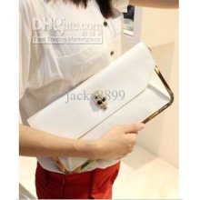 New Women's Fashion Clutch Bags 2013 Selling Black Skull Lady Chain