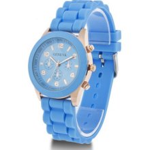 Newunisex Geneva Silicone Jelly Gel Quartz Analog Sport Wrist Watch Girls Women