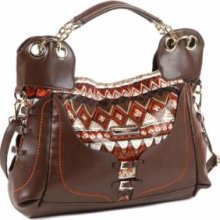 Nicole Lee P3247-CC Chaney Tribal Hobo - Chocolate