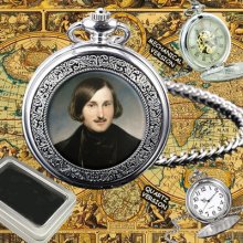 Nikolai Gogol Russian Writer Skeleton Mechanical /quartz Mens Pocket Watch Gift