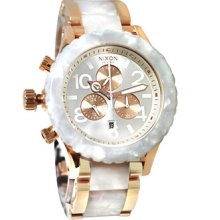 Nixon 42-20 Chrono Rose Gold/white Granite A037 1046