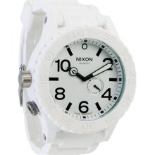 Nixon Men's White Stainless Steel Case White Dial White Rubber Strap 300M A236-100