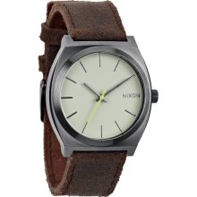 Nixon The Time Teller Watch Gunmetal/Brown One Size For Men 21257140001