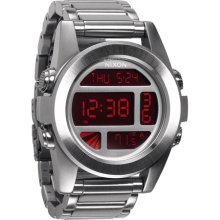 Nixon 'The Unit' Bracelet Watch Silver/ Red