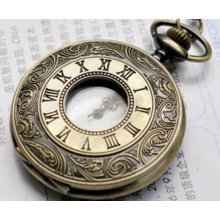 Noble Rome Pocket Watch Necklace Vintage Jewelry Watch hb06