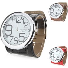 Numbers Women's Funky Style PU Leather Analog Quartz Wrist Watch (Assorted Colors)