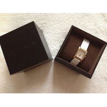 Nwtmichael Kors Mk2268 Mini Taylor Gold Dial White Leather Watch