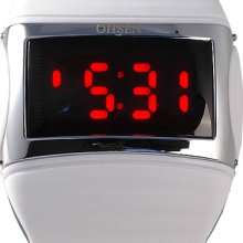 Ohsen Red Led Lady Mens Digital Sports Watch White