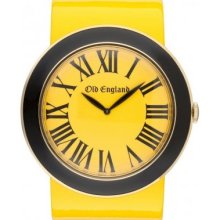 Old England Unisex Quartz Watch With Yellow Dial Analogue Display And Yellow Plastic Or Pu Strap Oe112lr