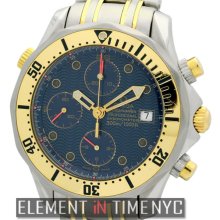 Omega Seamaster Chronograph Steel & 18k Yellow Gold Blue Dial