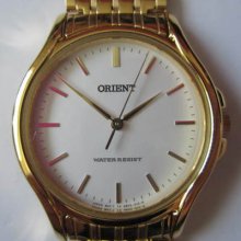 Orient Men's Watch Quartz All Stainless S Gold Elegance Original Japan