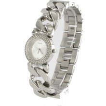 Original Guess Swarovski Crystals Ss Silver Bracelet Lady Watch W90081l1