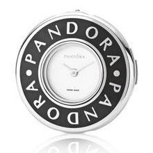 Pandora Embrace Black Crown Diamond Black Enamel Watch Face