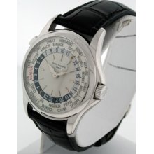 Patek Philippe 5110g World Time Rare 18k White Gold 37mm Watch.