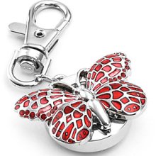 PC Pretty Butterfly Quartz Keychain Watch (Red)