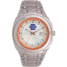 Pedre Monterey Silver Watch W/ Stainless Steel Bracelet & Orange Inner Ring