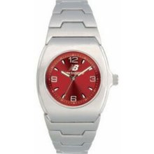 Pedre Women`s Red Dial Symphony Watch W/ Stainless Steel Bracelet