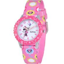 Personalized Kid's Disney Stainless Steel Minnie Mouse Time Teacher Watch