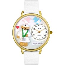 Personalized Nurse Teddy Bear Unisex Watch - Black Padded