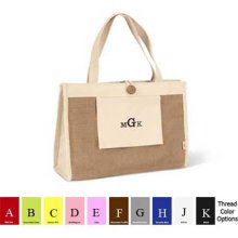 Personalized Organic Eco-tote With Brown Monogram