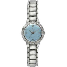 Peugeot Women's Crystal Silvertone Watch (Polished Silver)