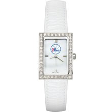 Philadelphia 76ers Women's White Leather Strap Allure Watch