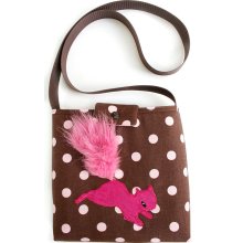 Pink Squirrel on Polka Dots Hipster, hip bag, long strap