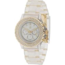 Pre Loved Gossip Acrylic & Crystal Goldtone Fashion Watch