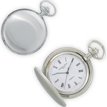 Premium Pocket Watch, Satin Chrome Finish with Chain-Vintage/Classic