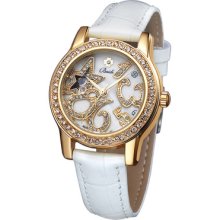 Pretty Auto Mechanical Ladies Women Watches Hollow Crystal Case 71105