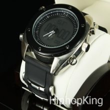 Promotional Deal Analog Dial Quartz Movement Silicon Band Hip Hop Men Watch