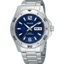 Pulsar Gents Day Date Sports Bracelet Watch Pxn207x1