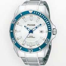 Pulsar Mens Analog Stainless Watch - Silver Bracelet - Silver Dial - PS9161