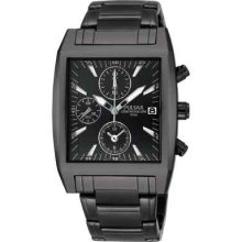 Pulsar Mens Chronograph Black Ion Bracelet Watch Pf8137 Rrp Â£170.00