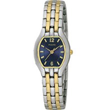 Pulsar Quartz Ladies Charcoal Dial Two-Tone Bracelet Dress Watch PC3167