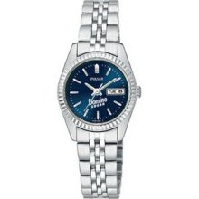 Pulsar Women`s Stainless Steel Bracelet Watch With Blue Dial