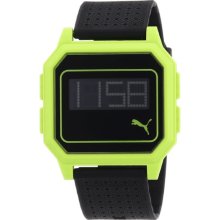 Puma Flat Screen Unisex Digital Watch With Lcd Dial Digital Display And Black Plastic Or Pu Strap Pu910951003