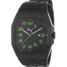 Puma Time Gents Watch Track Gents Black Green A.Pu910561004