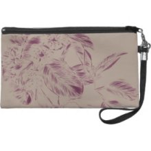 Purple Flower Wristlet