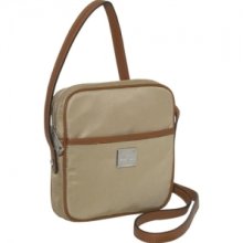 Ralph Lauren Nylon Zip Top Crossbody In Tan