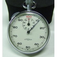 Rare Used Lemania White Dial Sub Second Stopwatch,manual Wind