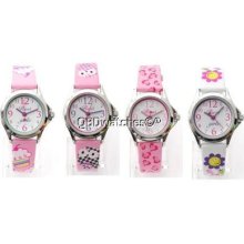 Ravel Girls Watch-owl/flowertots/cupcake/hearts-bright Colour Fun Patterns