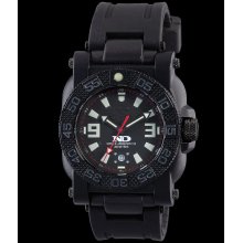 Reactor Mens Gryphon Analog Stainless Watch - Black Rubber Strap - Black Dial - 73801