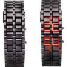 Red Led Digital Watch Lava Style Mens Sports Watch N1